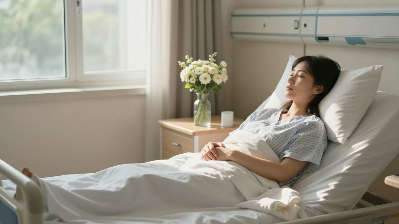 Mulher se recuperando após cirurgia de endometriose