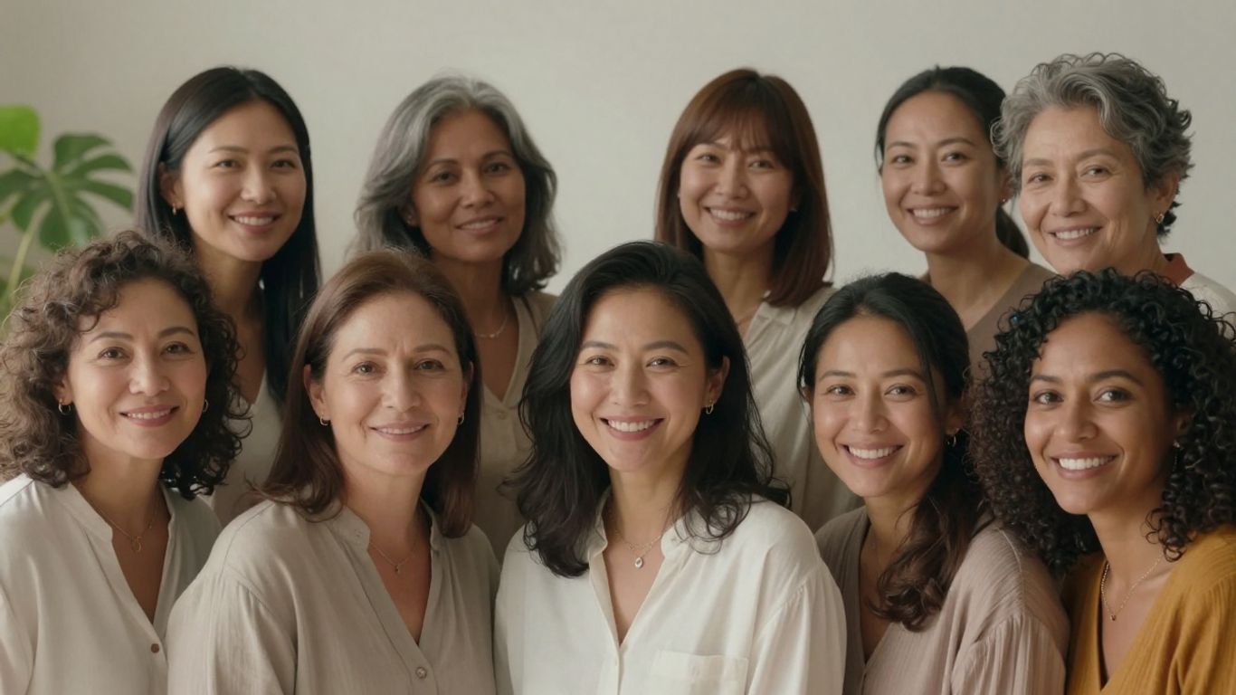 Mulheres sorrindo em busca de especialista em menopausa.